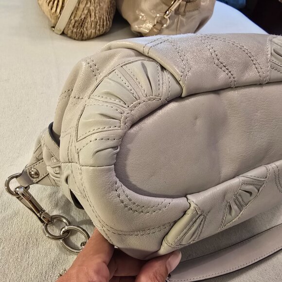 Coach 2011 NWT NEW Sophia Leather Gathered Taupe Satchel Shoulder Bag & Dust Bag - Picture 14 of 14